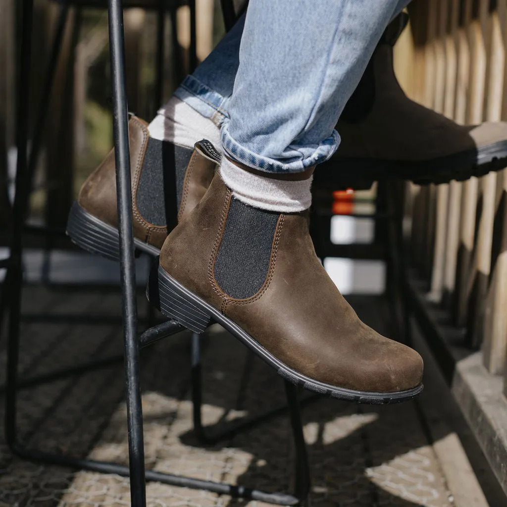 1970 - Series Ankle Boot Antique Brown - Women's|-|1970 - Bottillon Série avec talons bas brun - Femme