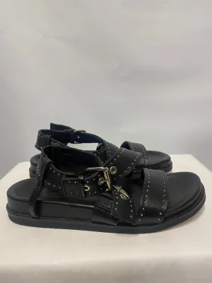 AllSaints Nina Black Studded Sandals In Box