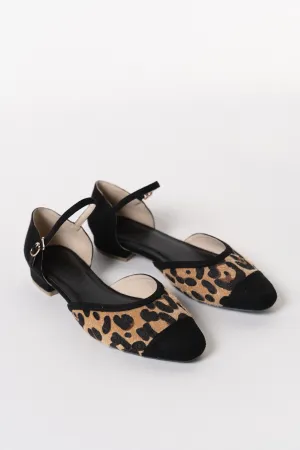 Alysse Ankle Strap D'orsay Flats (Leopard)