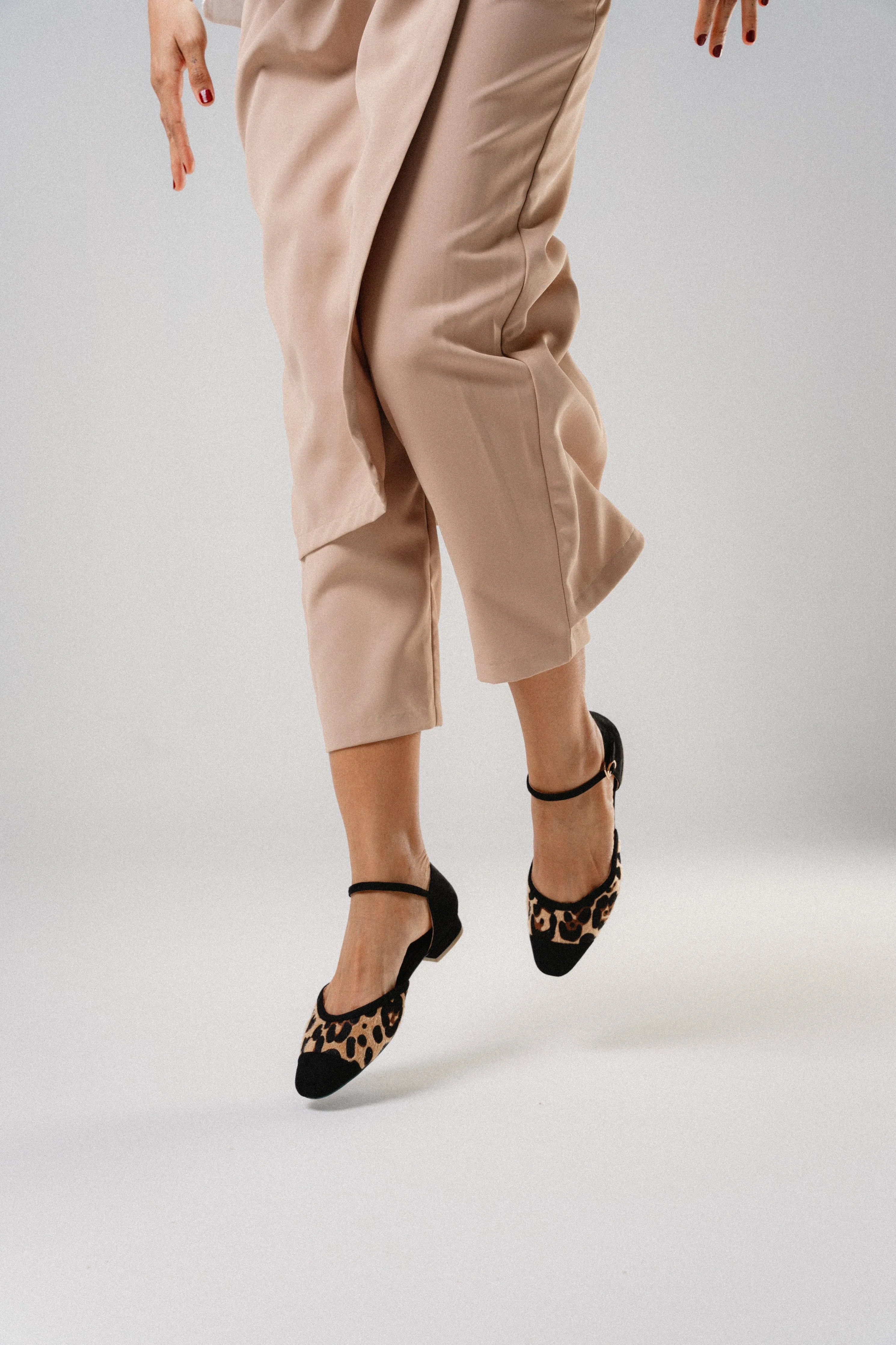 Alysse Ankle Strap D'orsay Flats (Leopard)