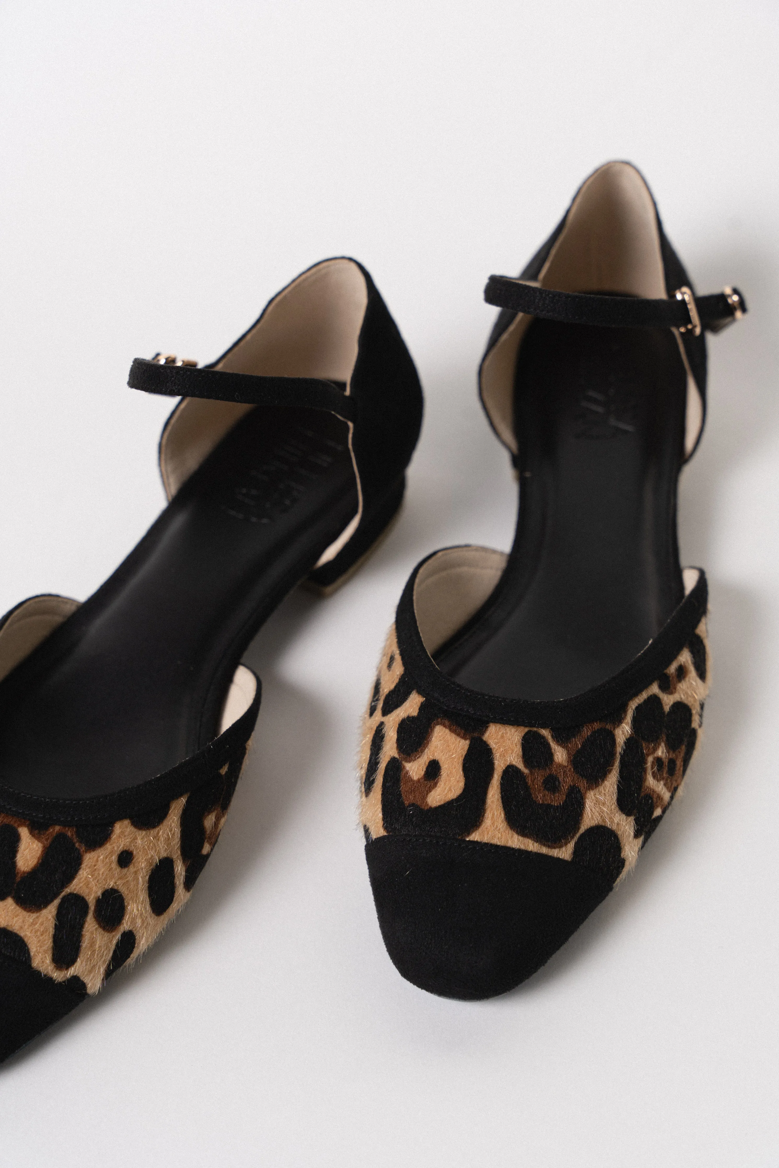 Alysse Ankle Strap D'orsay Flats (Leopard)