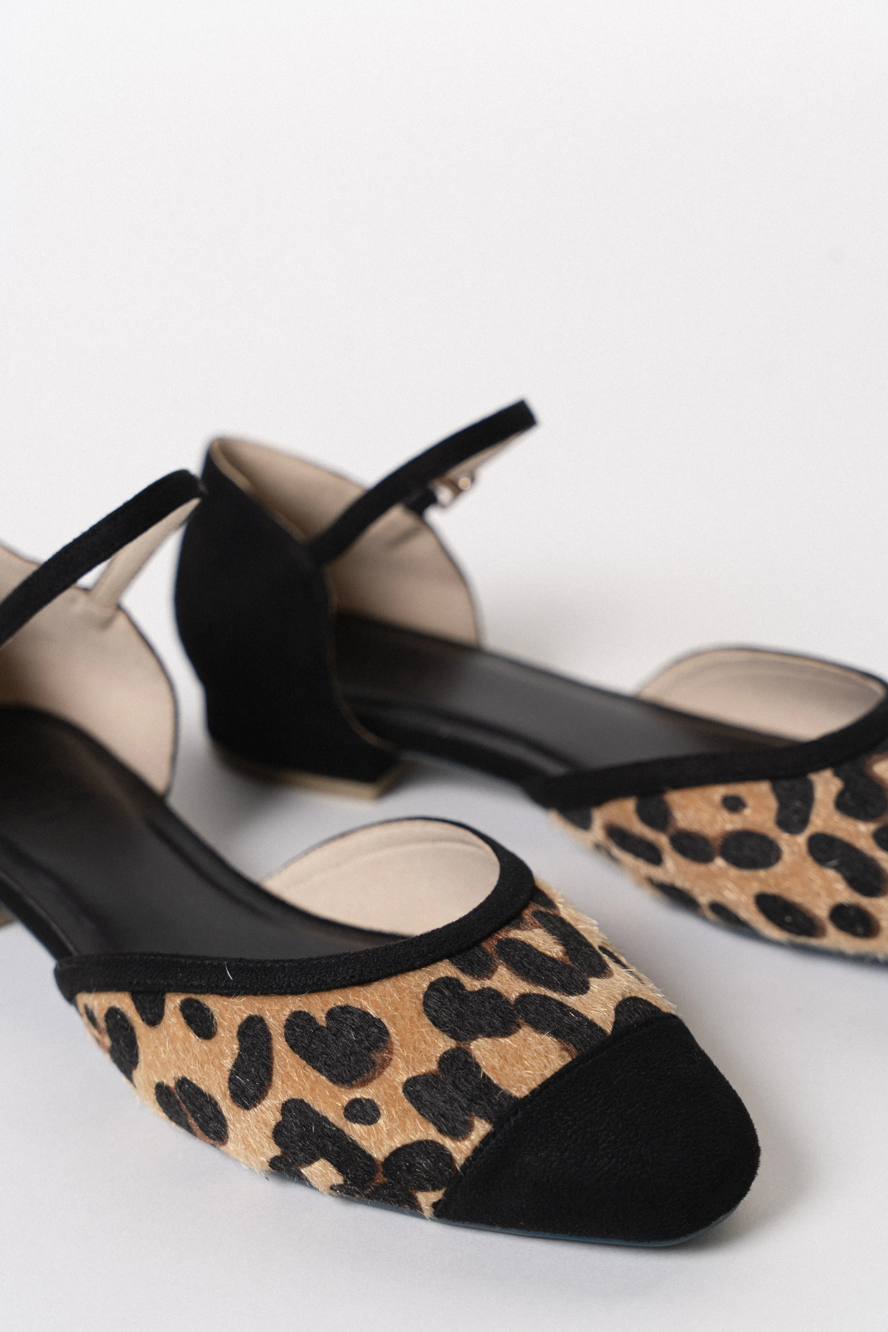 Alysse Ankle Strap D'orsay Flats (Leopard)