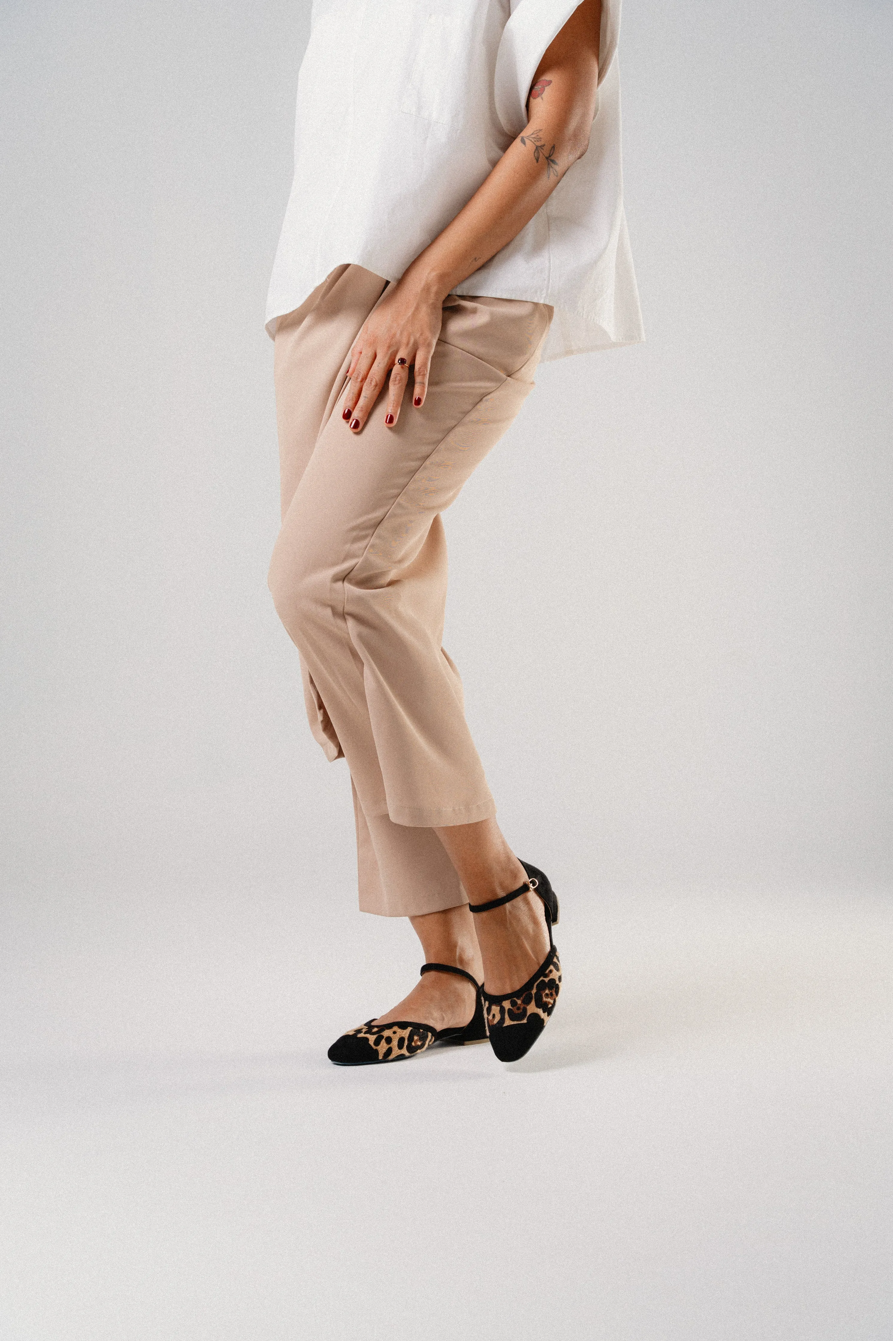 Alysse Ankle Strap D'orsay Flats (Leopard)