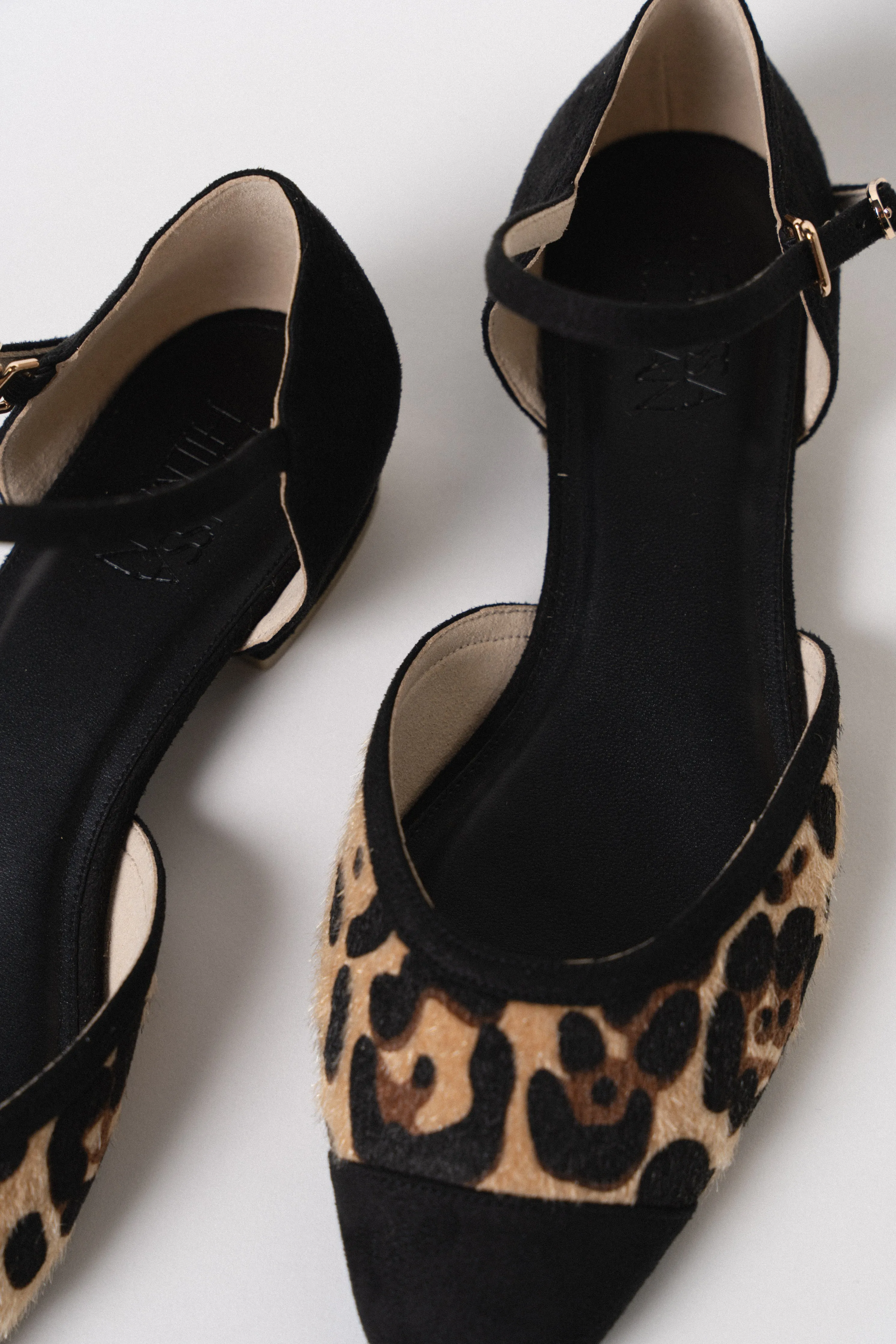 Alysse Ankle Strap D'orsay Flats (Leopard)