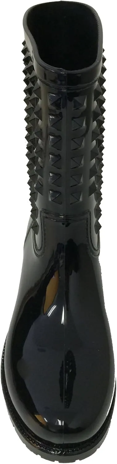 B-XFK Women's Rain Boots Rubber Short Indented Studded Garden Waterproof Ankle Snow Shoes Multi Colors