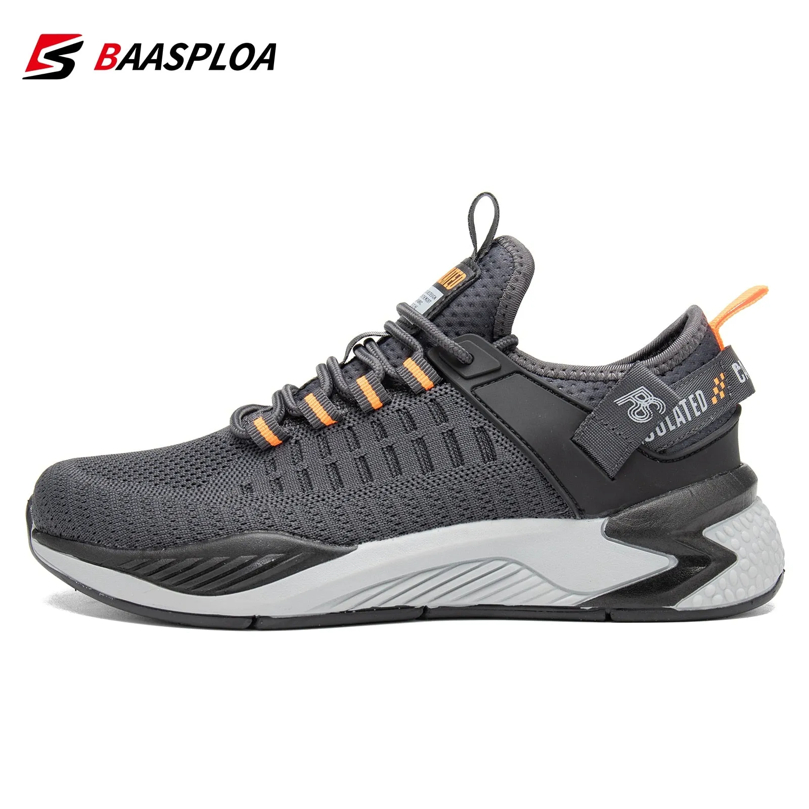 Baasploa 2023 Men Running Shoes Non-slip Shock Absorption Sneaker Lightweight Tennis Shoe Waterproof Man Breathable Casual Shoes