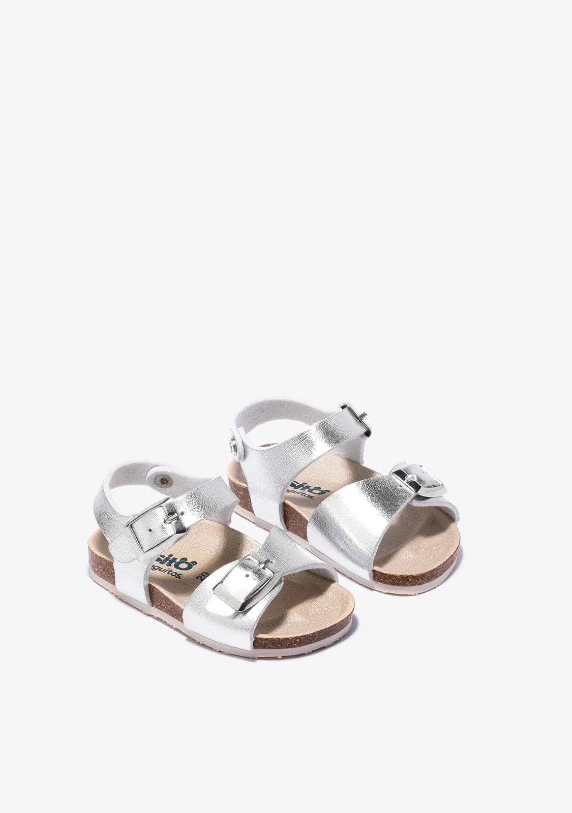 Baby's Silver Bio Sandals Metallized