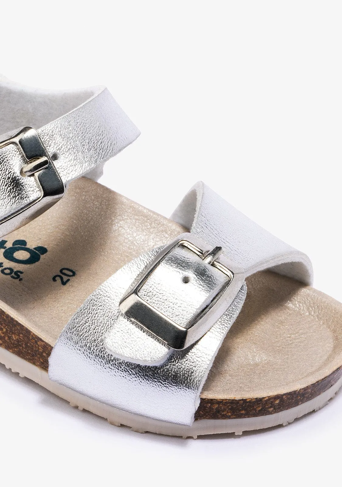 Baby's Silver Bio Sandals Metallized