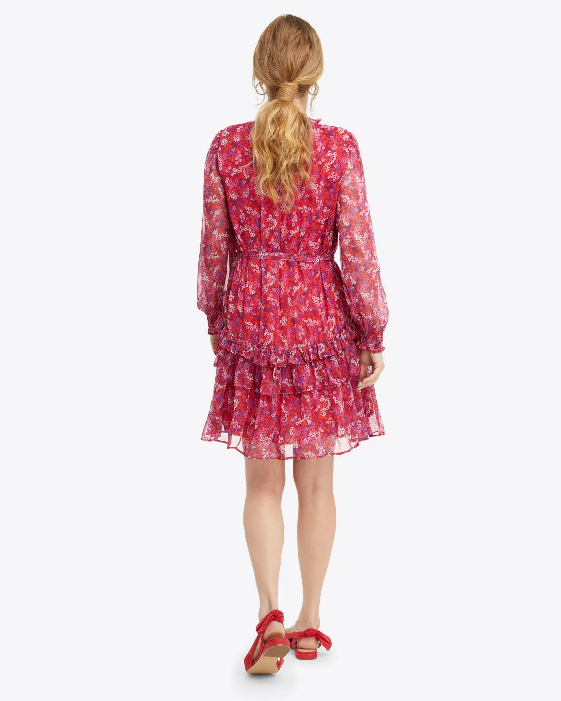 Brandi Tie Waist Dress in Garden Mum