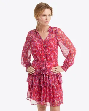 Brandi Tie Waist Dress in Garden Mum