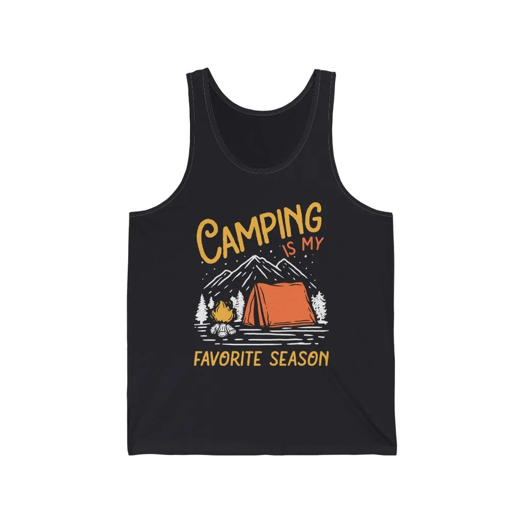 Camping Season Outdoor Adventure Shirt | Camping Gift | Unisex Jersey Tank Top
