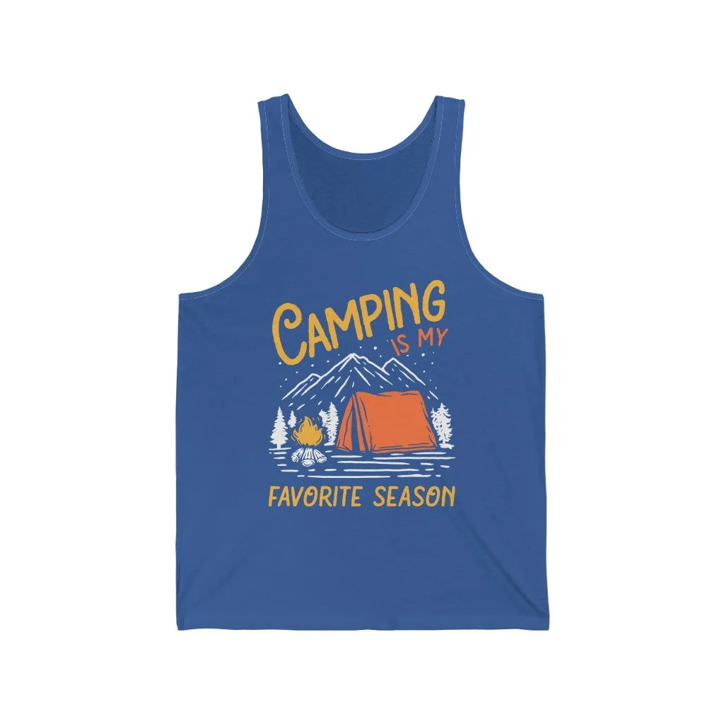 Camping Season Outdoor Adventure Shirt | Camping Gift | Unisex Jersey Tank Top