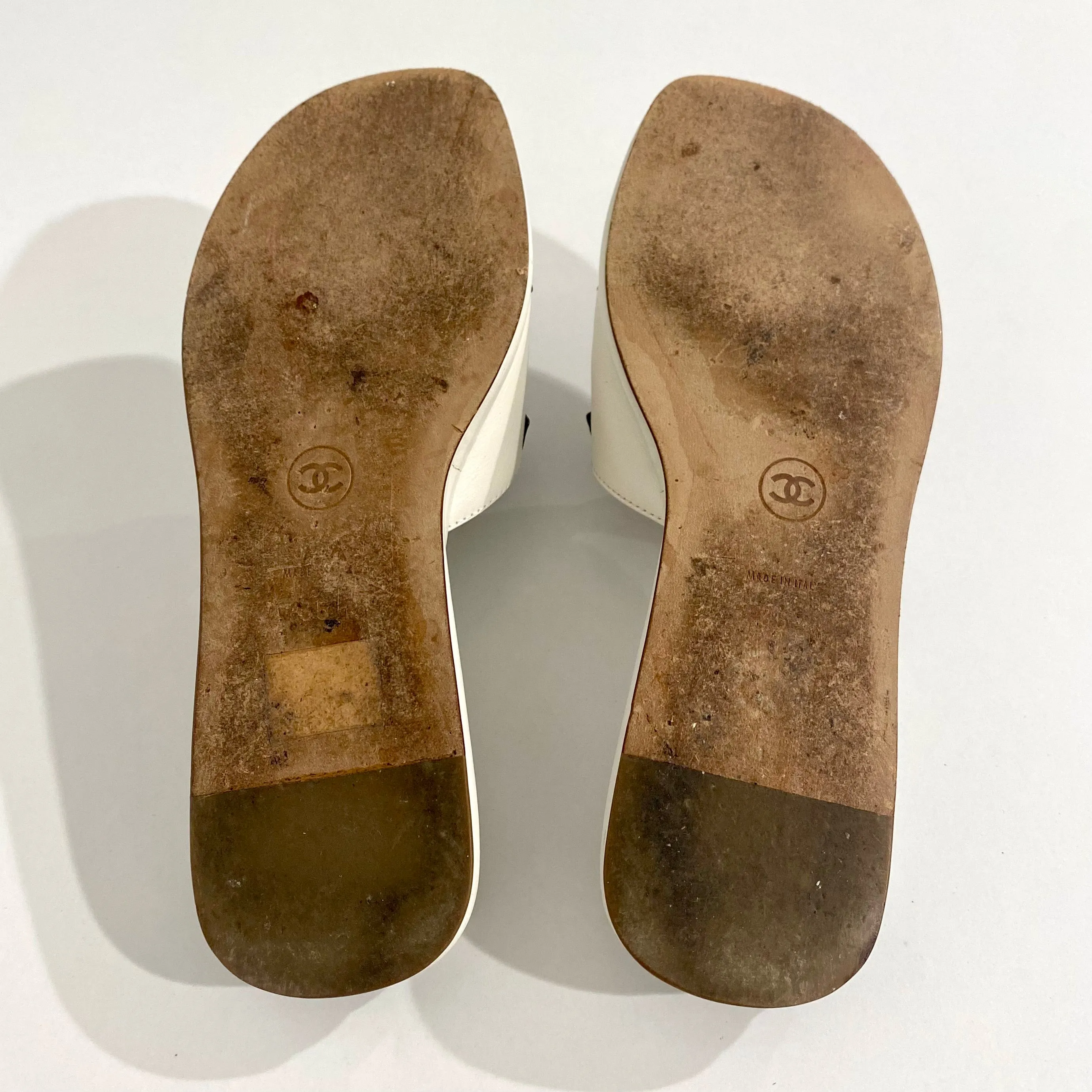 Chanel Vintage CC Slide Sandals