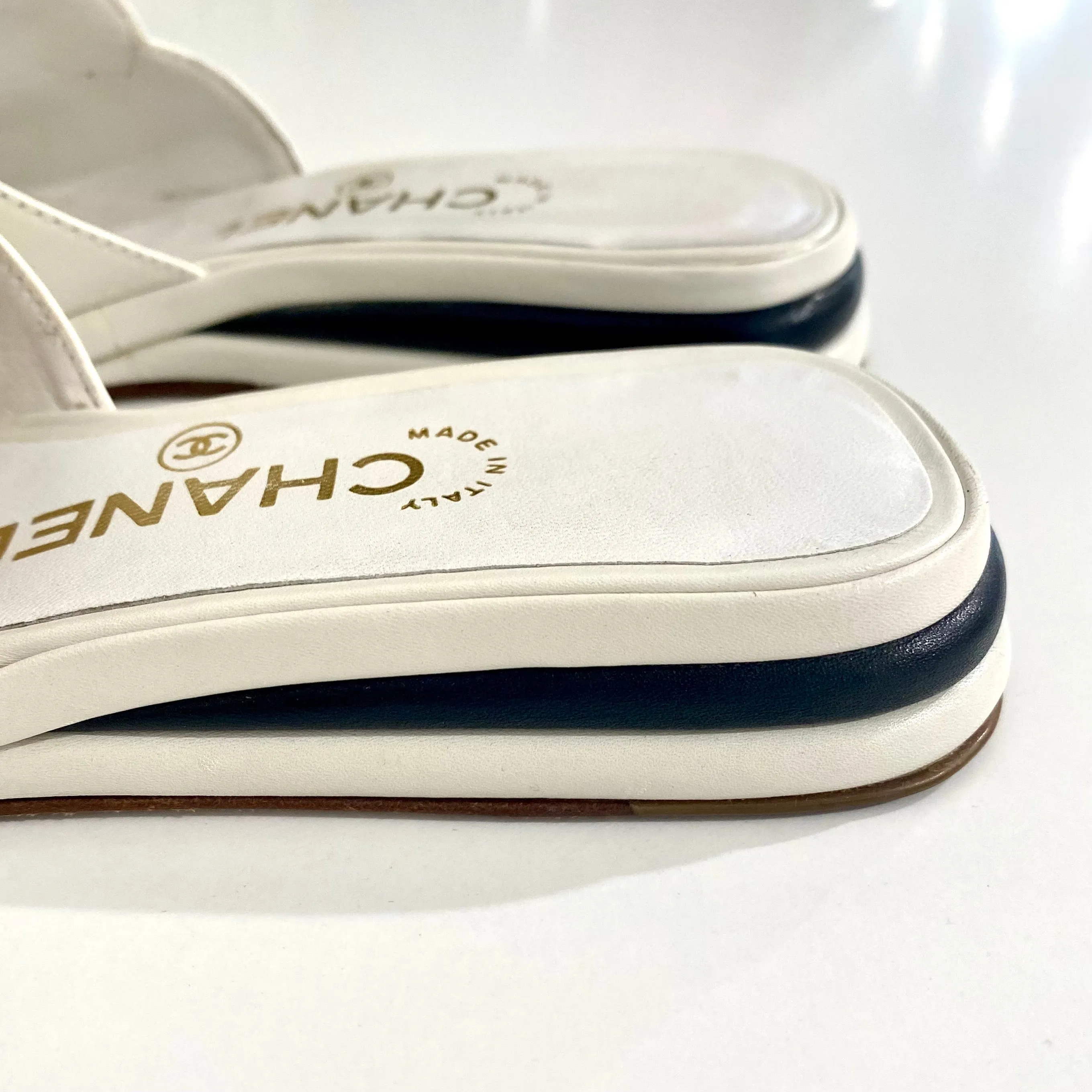 Chanel Vintage CC Slide Sandals