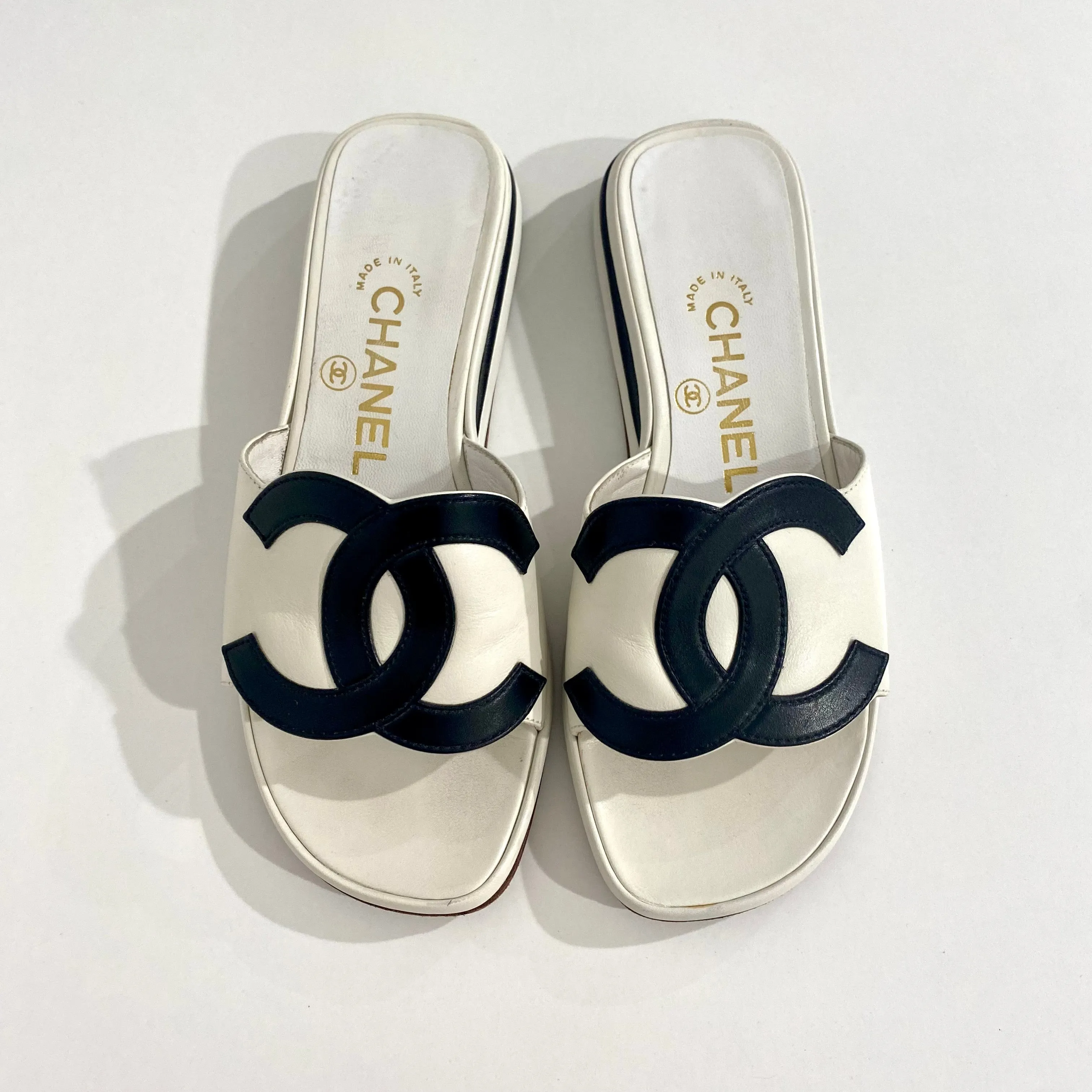Chanel Vintage CC Slide Sandals