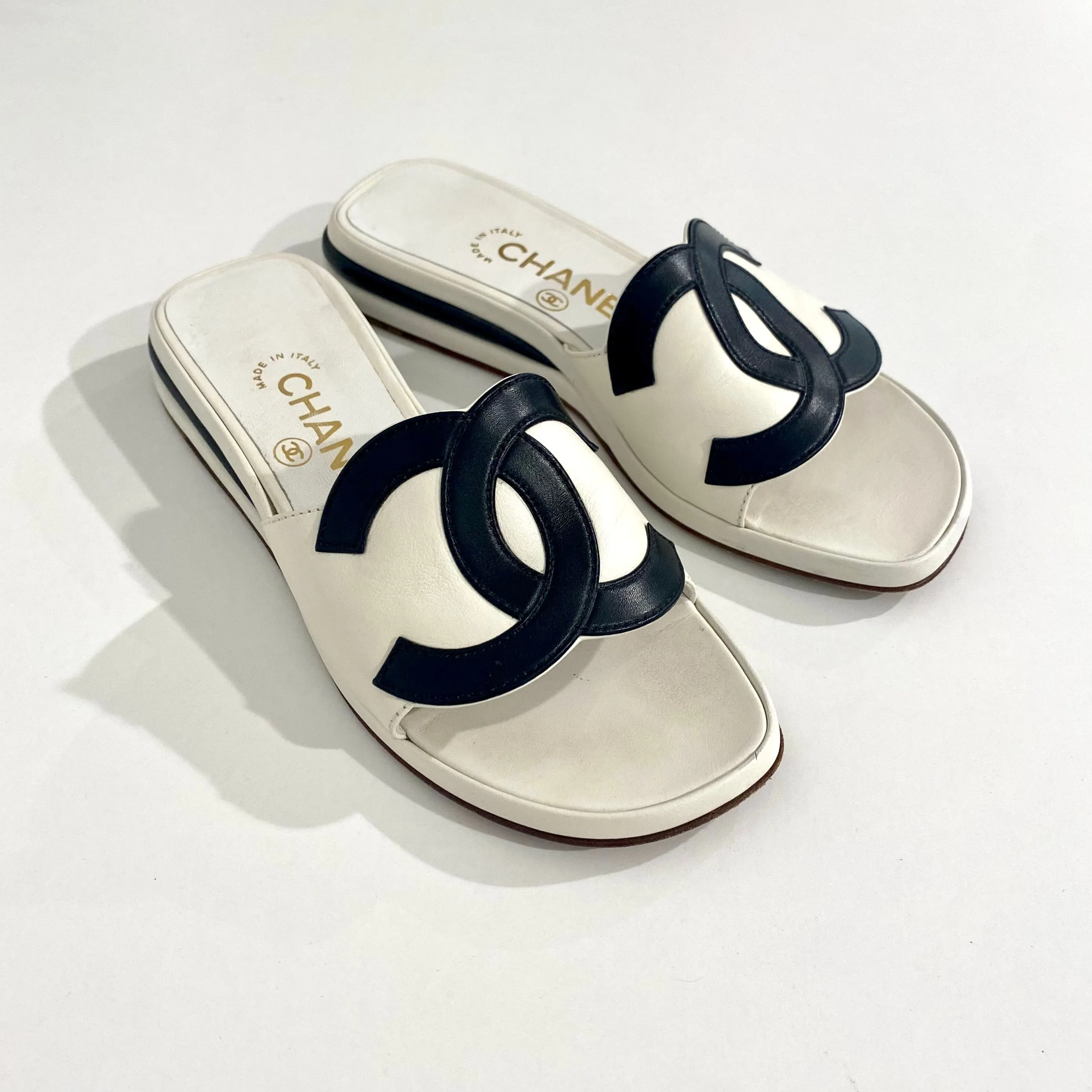 Chanel Vintage CC Slide Sandals