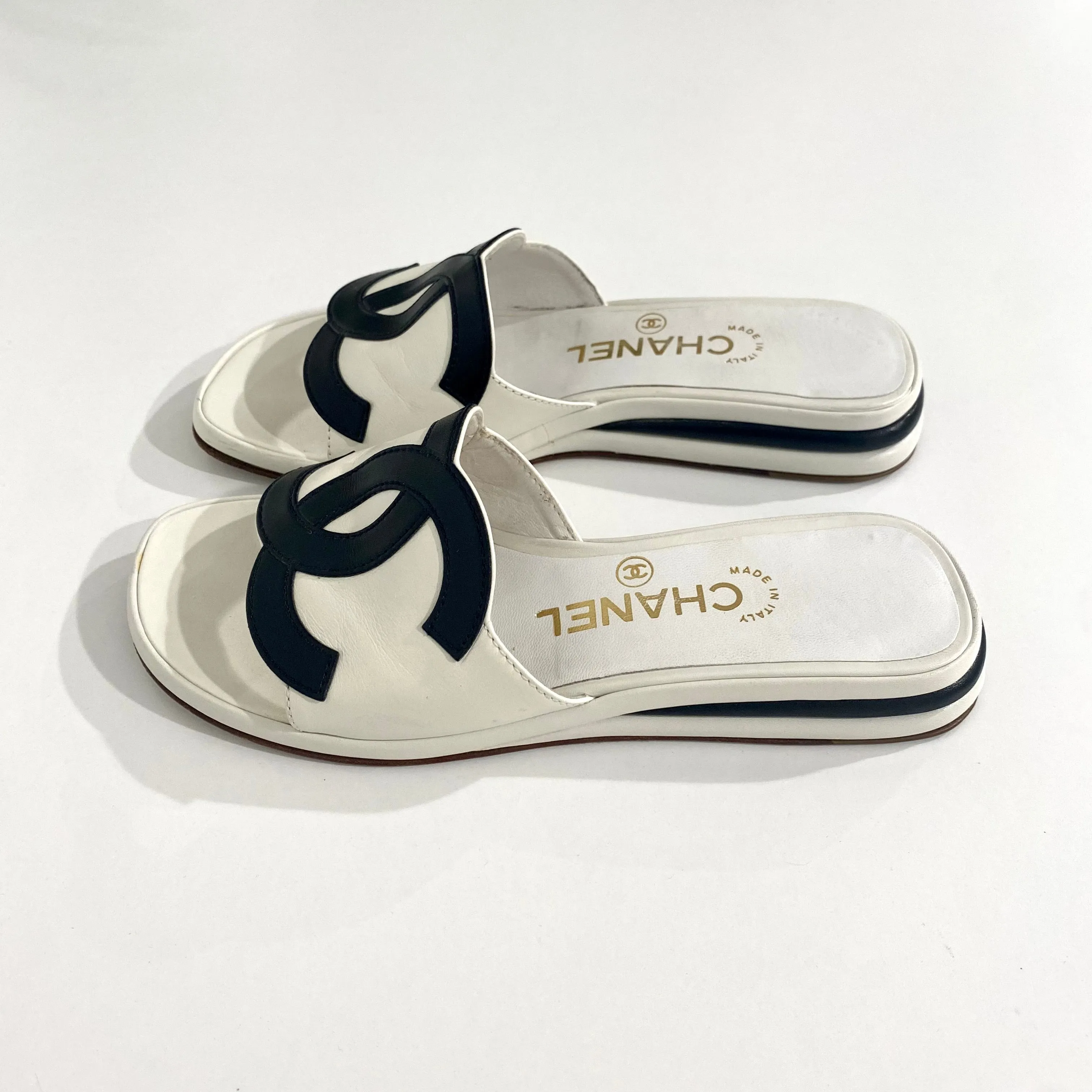 Chanel Vintage CC Slide Sandals