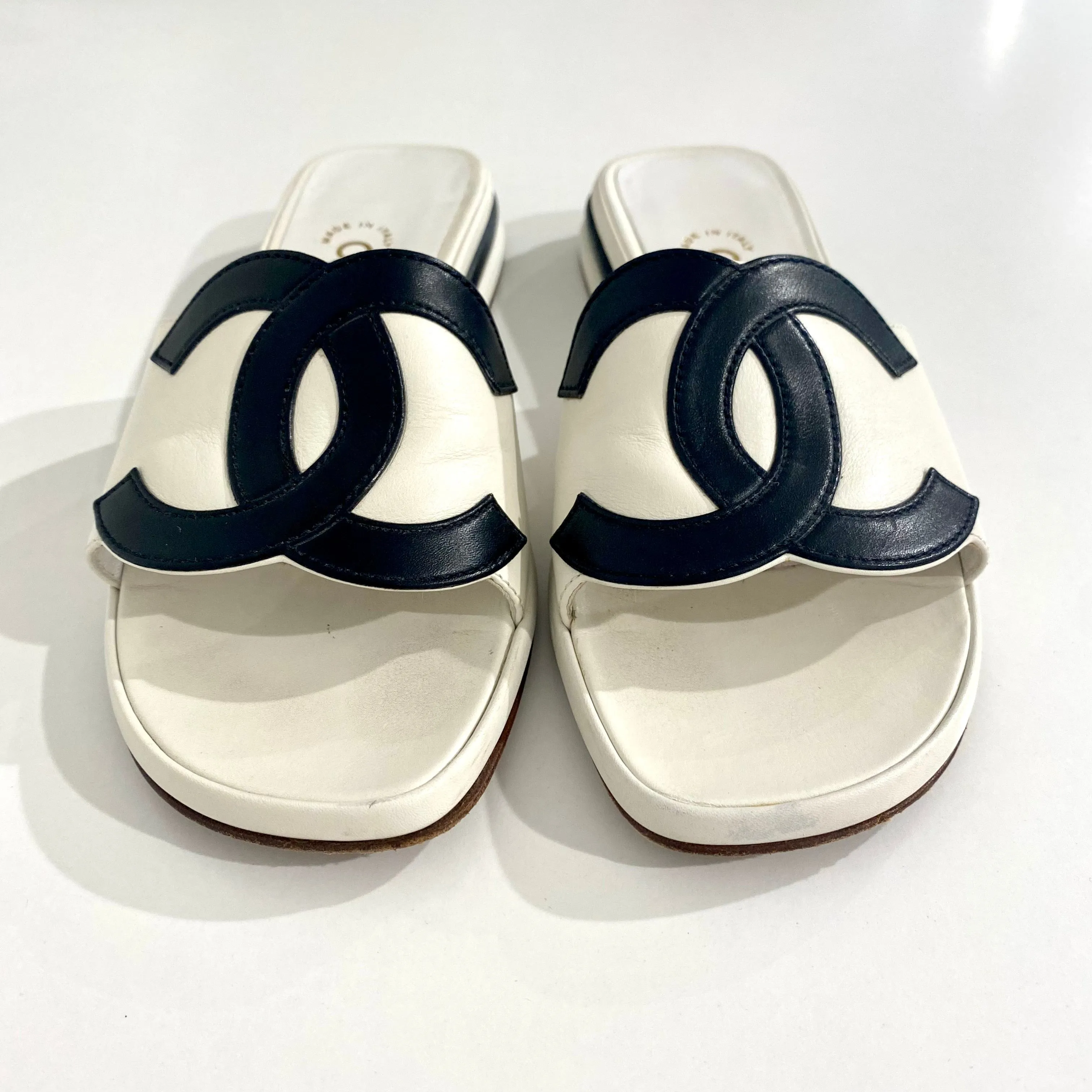 Chanel Vintage CC Slide Sandals