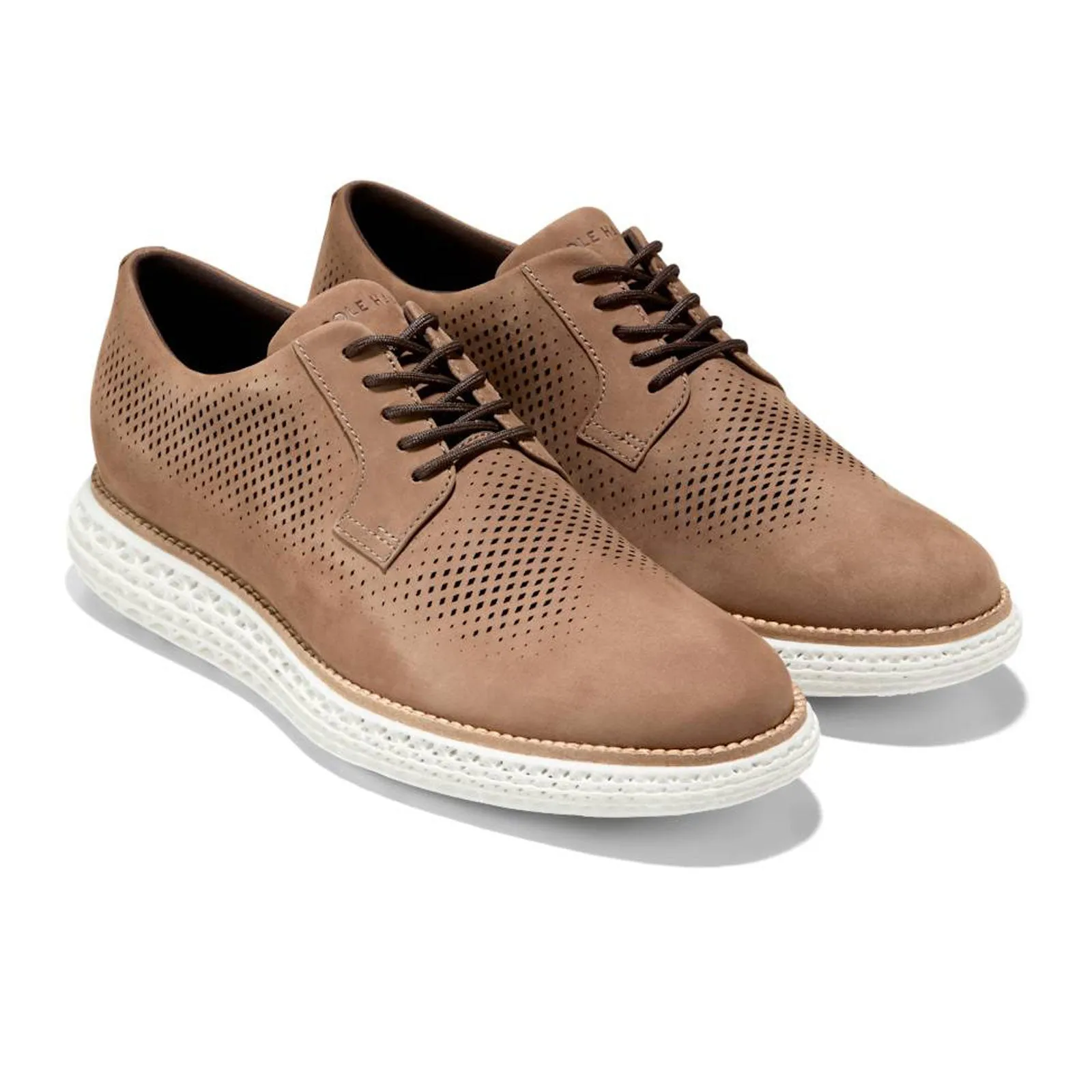 Cole Haan OriginalGrand 2.0 Laser Oxford (Men) - Light Whiskey Nubuck/Optic White