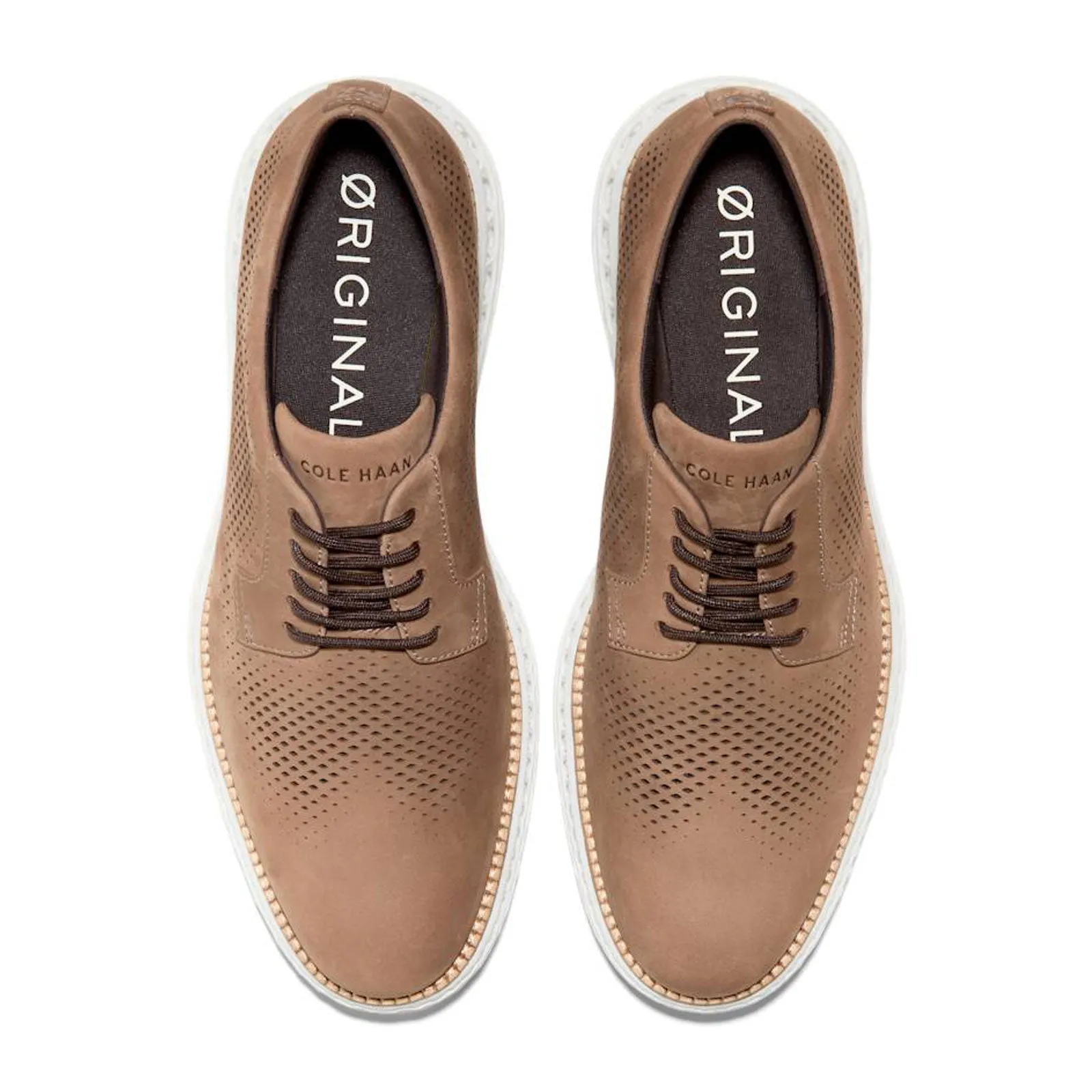 Cole Haan OriginalGrand 2.0 Laser Oxford (Men) - Light Whiskey Nubuck/Optic White