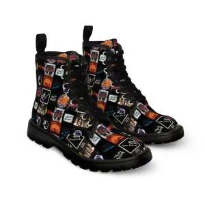 Daft Punk Album Cover Art Collage Women's Canvas Boots