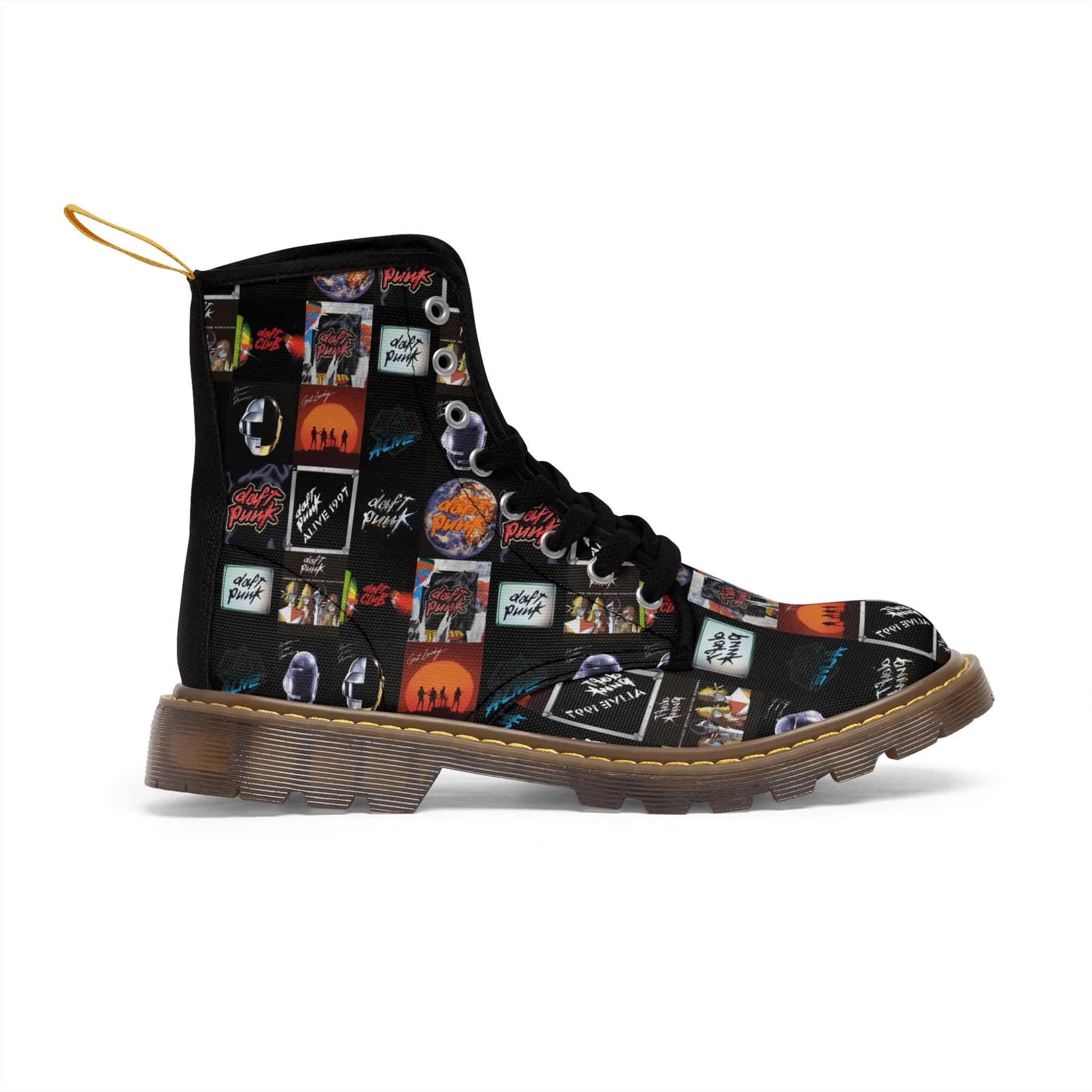Daft Punk Album Cover Art Collage Women's Canvas Boots