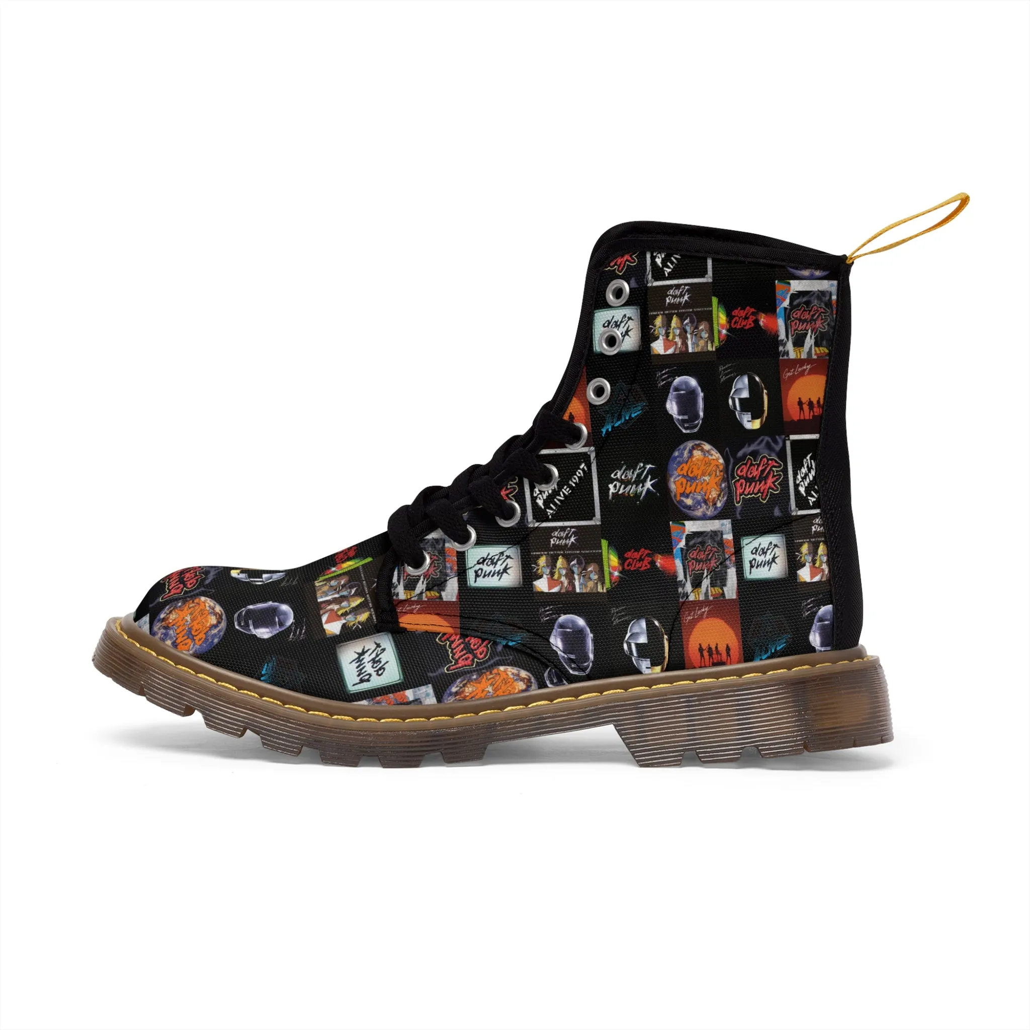 Daft Punk Album Cover Art Collage Women's Canvas Boots