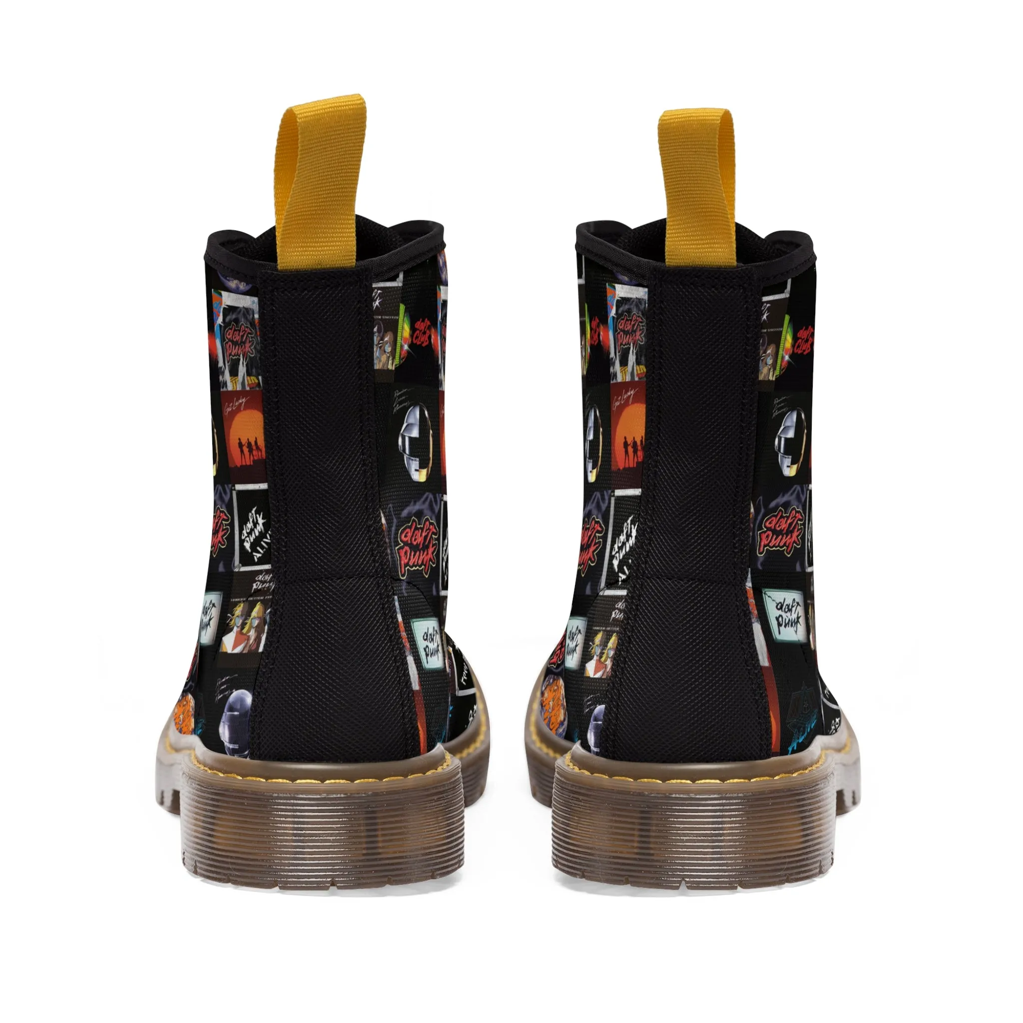 Daft Punk Album Cover Art Collage Women's Canvas Boots