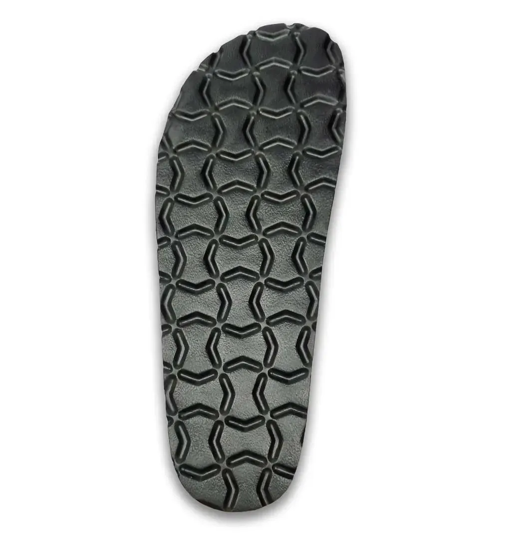 Double Layered Black Cork Formal Sandals for Men