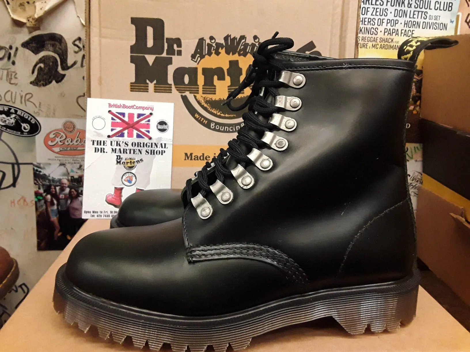 Dr Martens 8217 Green Analine leather Made in England Size 6
