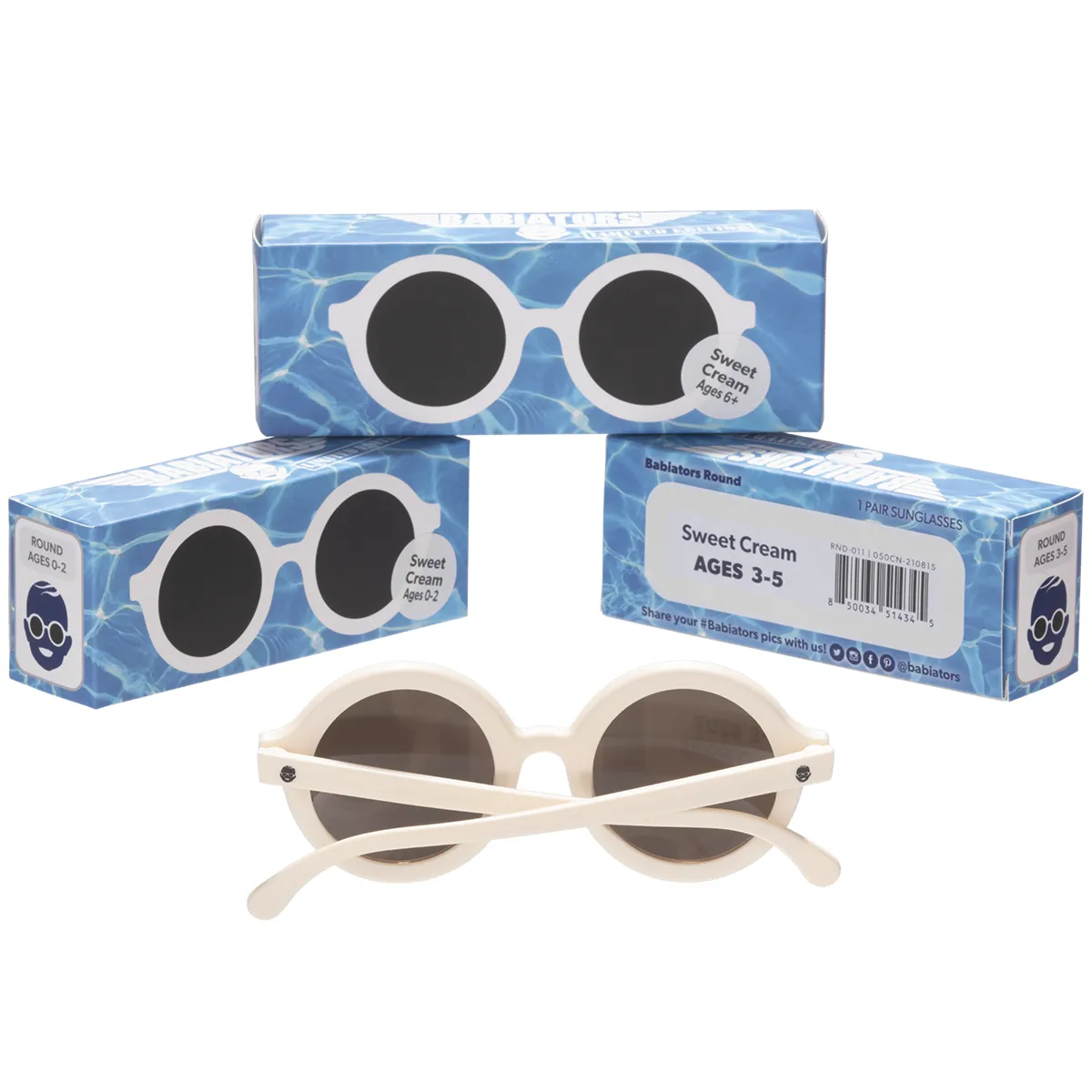 Euro Round Sunglasses - Sweet Cream with Amber Lens by Babiators