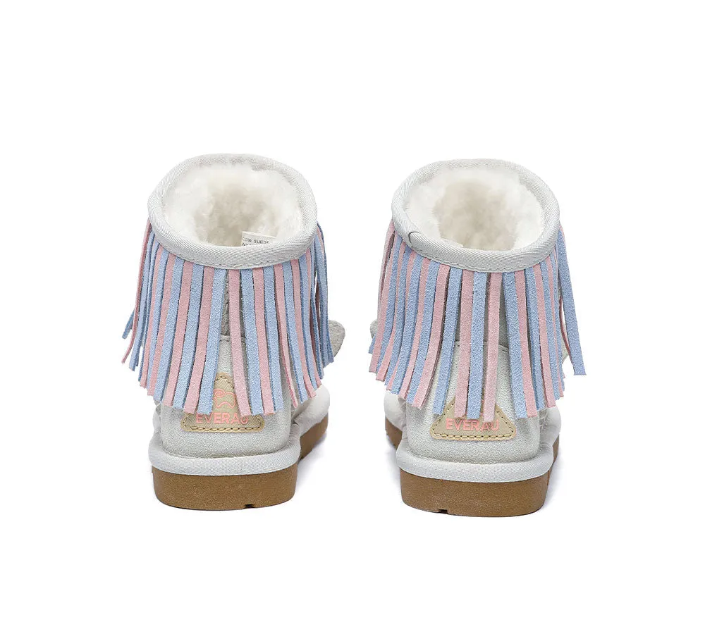 EVERAU® Kid Sheepskin Boots Unicorn Kids Plus