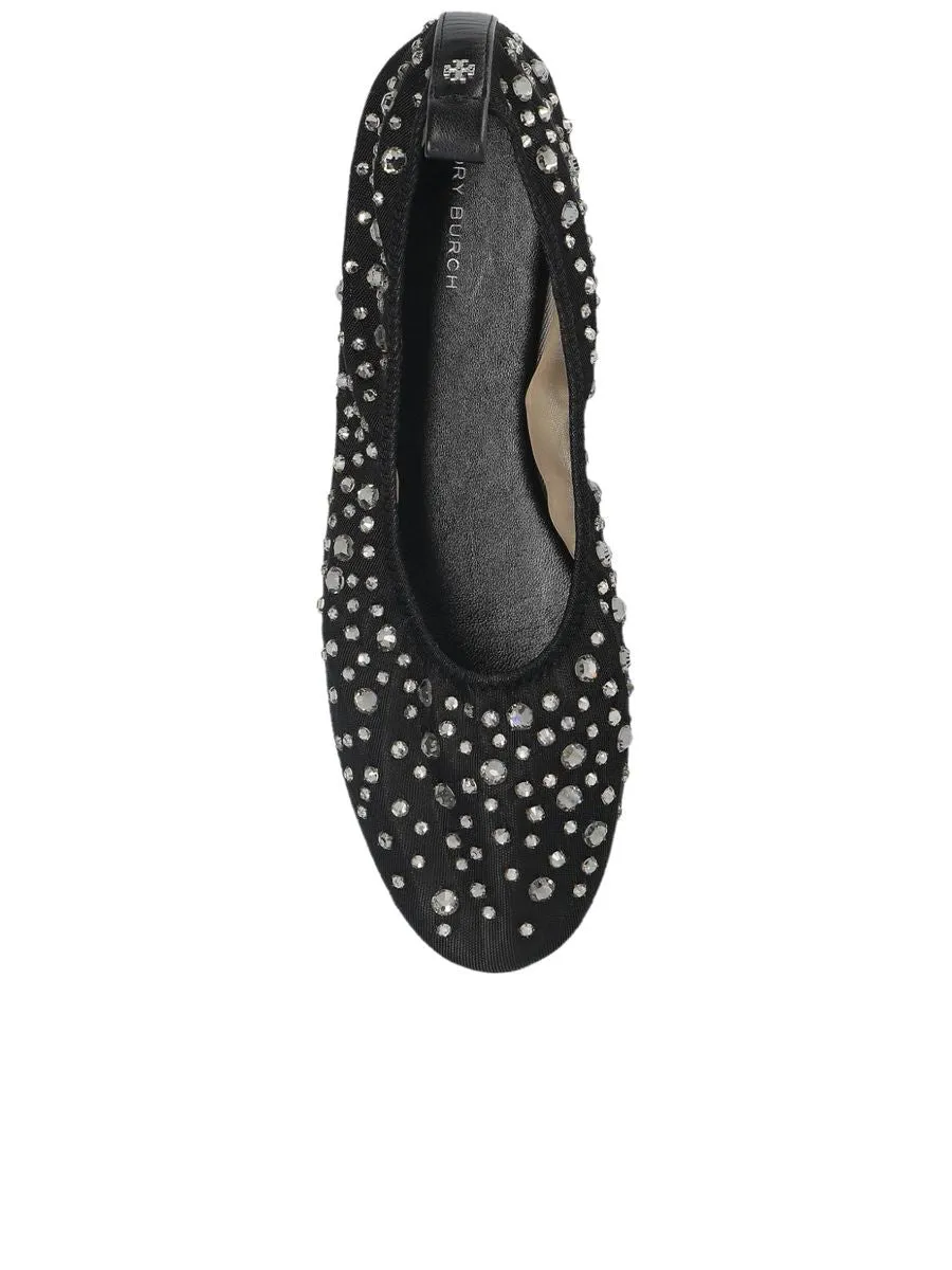 Flat Shoes With Crystal Embellishment