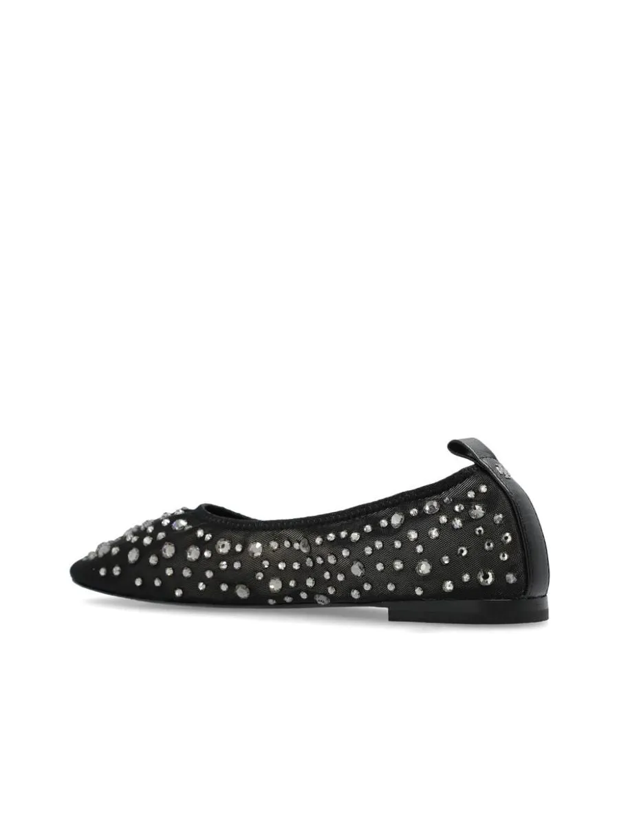 Flat Shoes With Crystal Embellishment