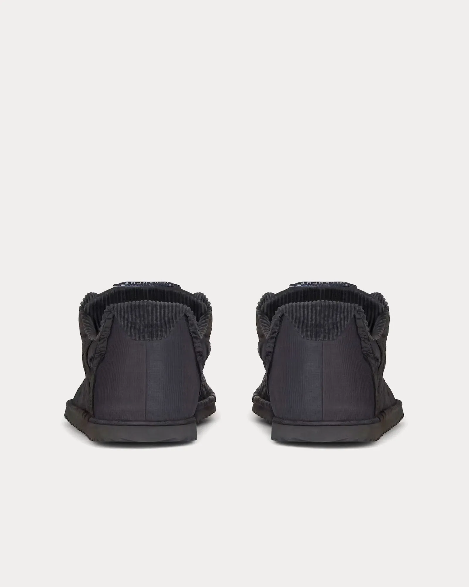 Flat Synthetic Fiber Black Low Top Sneakers