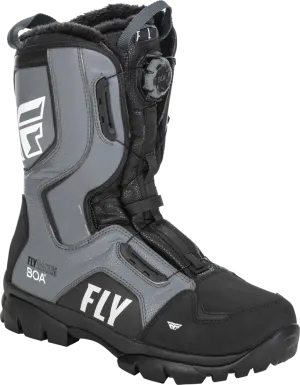 Fly Racing Marker BOA Snowmobile Boot Black Grey