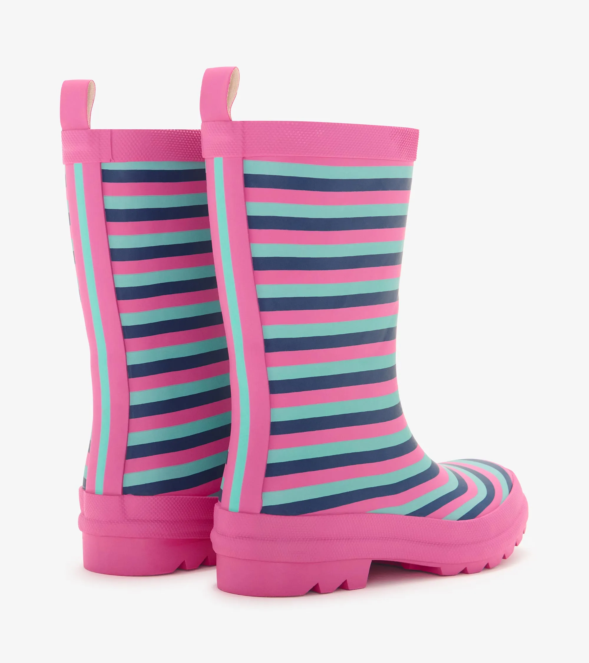 Girls Rose Violet Stripes Matte Wellies
