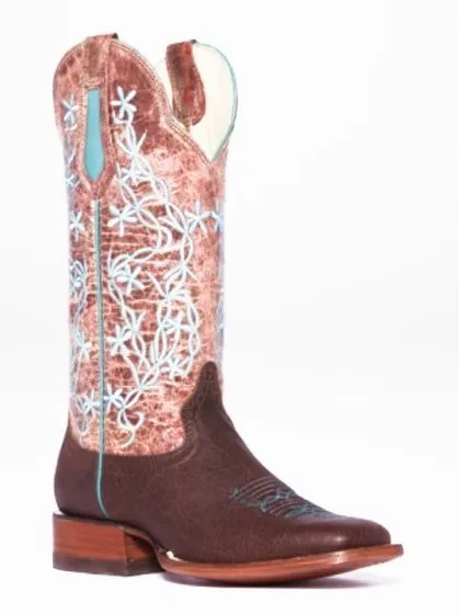 Hondo Women’s Cowgirl Boots 13" Cocoa/Cognac 3493L