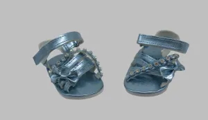 Jeweled Sandals 18 inch Doll: Steel Blue