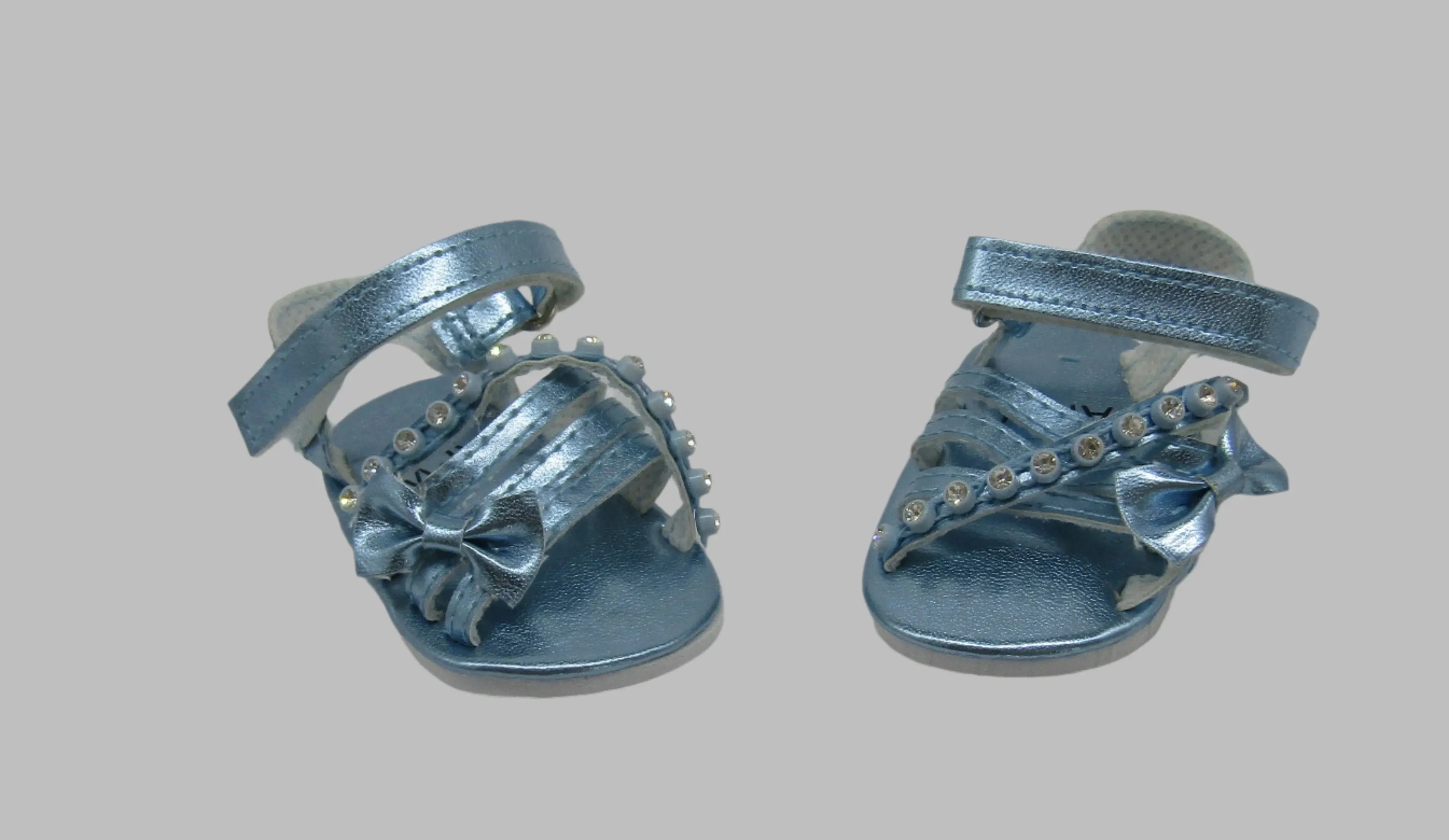 Jeweled Sandals 18 inch Doll: Steel Blue