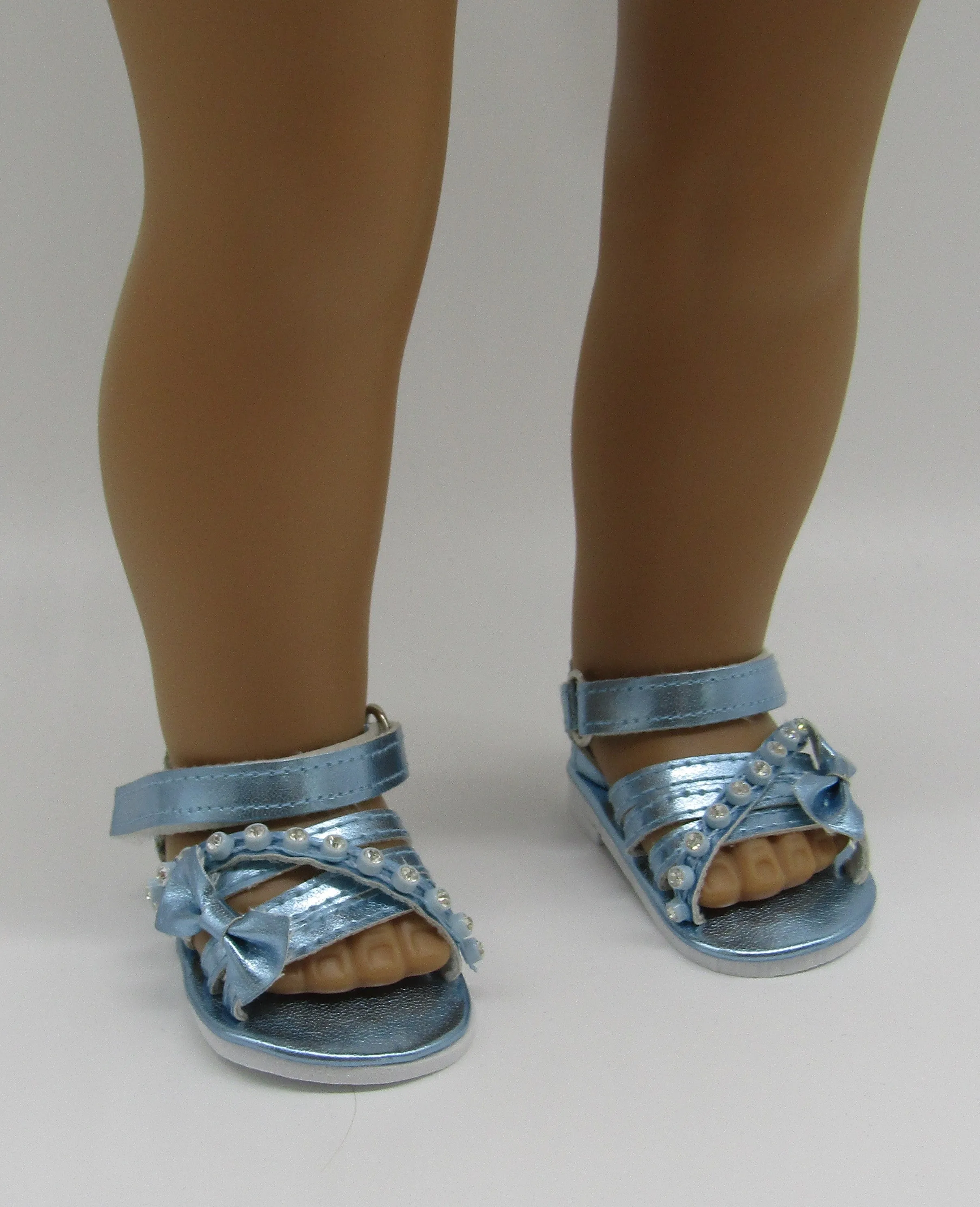 Jeweled Sandals 18 inch Doll: Steel Blue