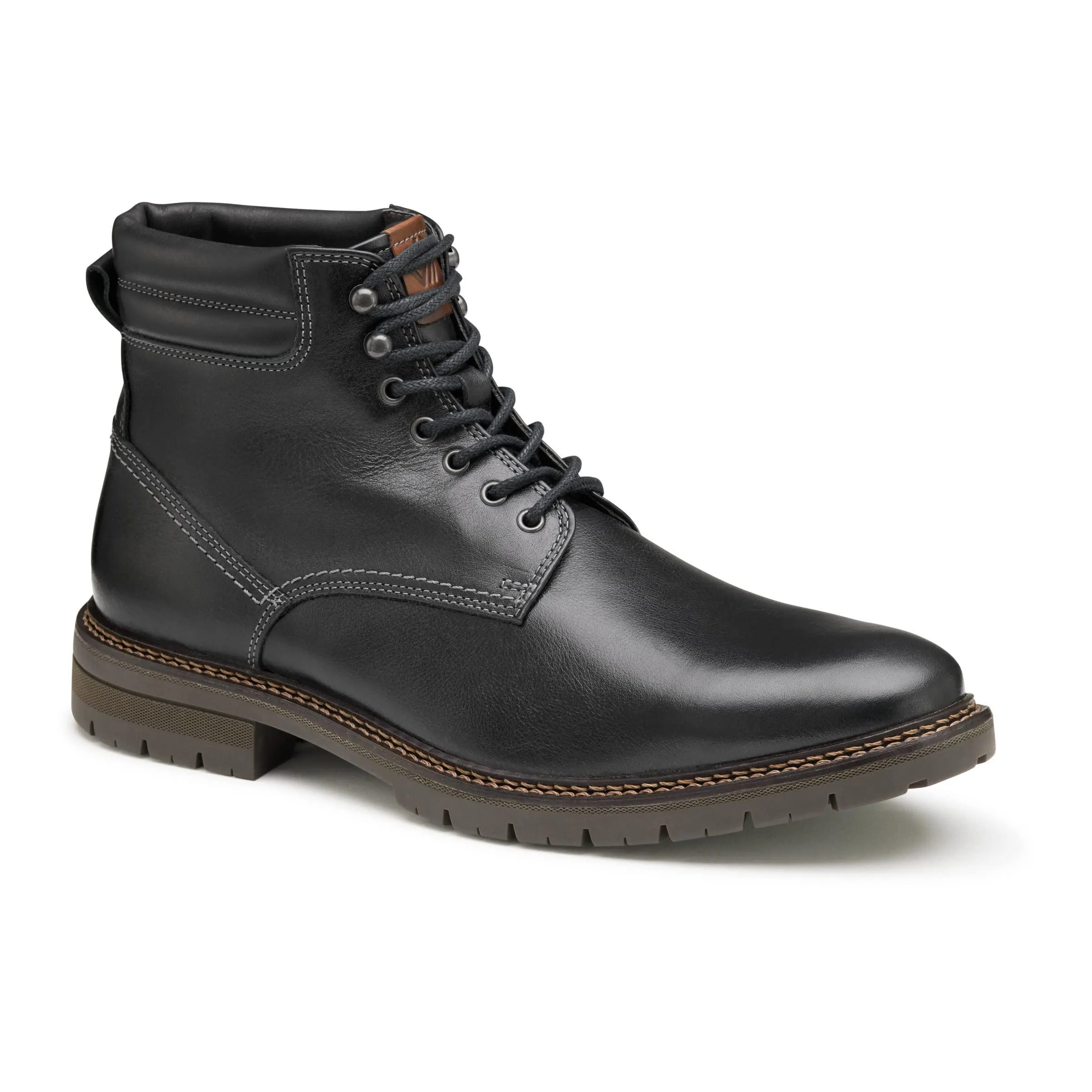 Johnston & Murphy Men's Kipton Size 11 Black Full Grain Plain Toe Boots