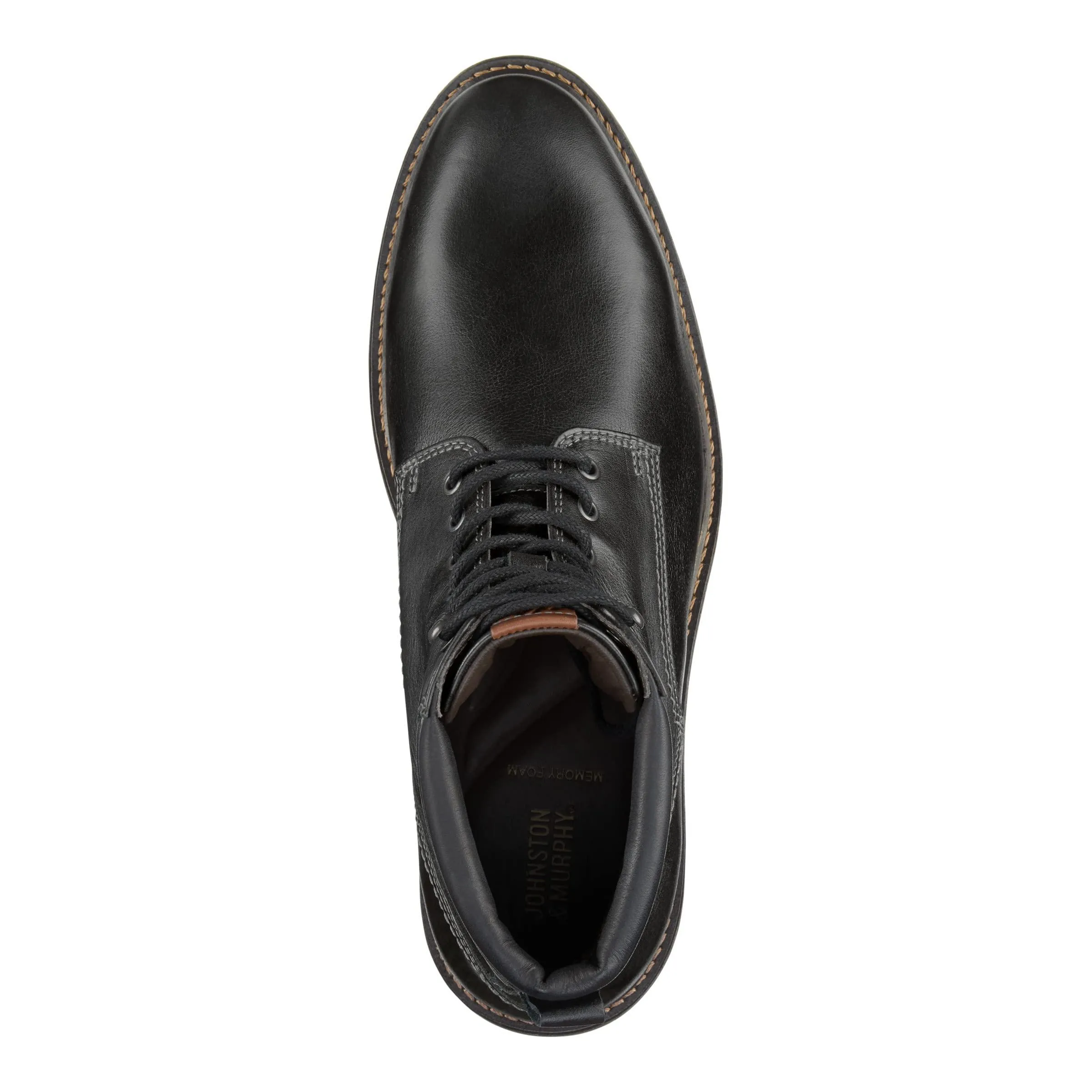 Johnston & Murphy Men's Kipton Size 11 Black Full Grain Plain Toe Boots