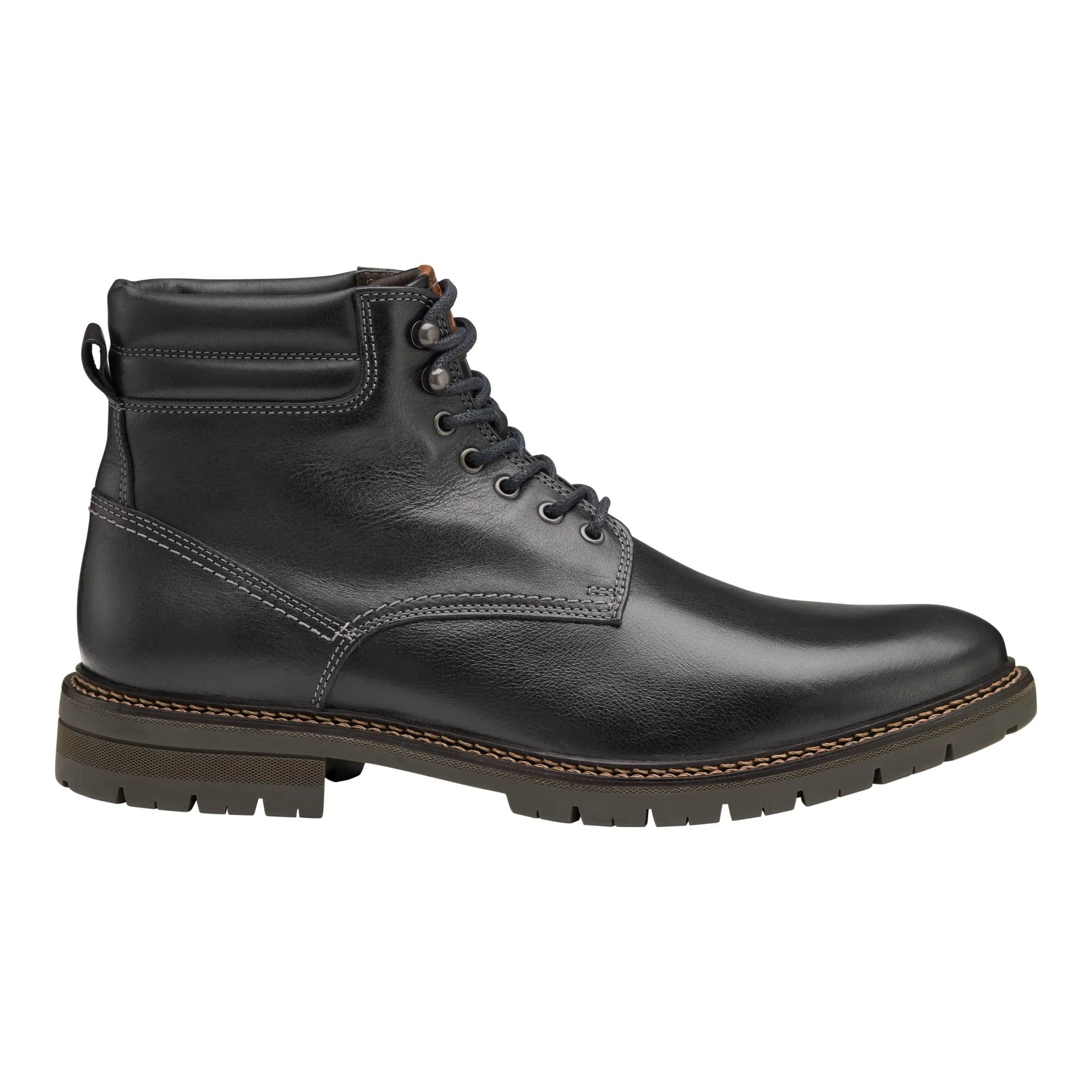Johnston & Murphy Men's Kipton Size 11 Black Full Grain Plain Toe Boots