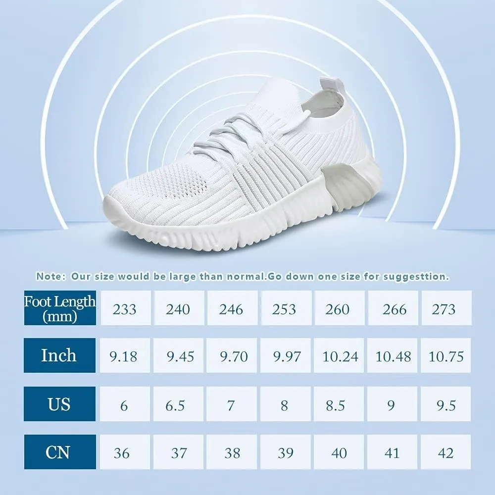 JSWEI Walking Tennis Shoes for Women - Breathable Comfortable Slip On Memory Foam Lightweight Casual Sneakers Lightweight Fashion Sneakers Upgrade Air Cushion Tennis Shoes for Gym Walking Work