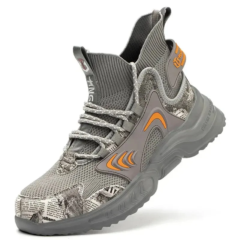 Luminous Steel Toe Work Sneakers – Anti-Slip, Comfortable Safety Footwear