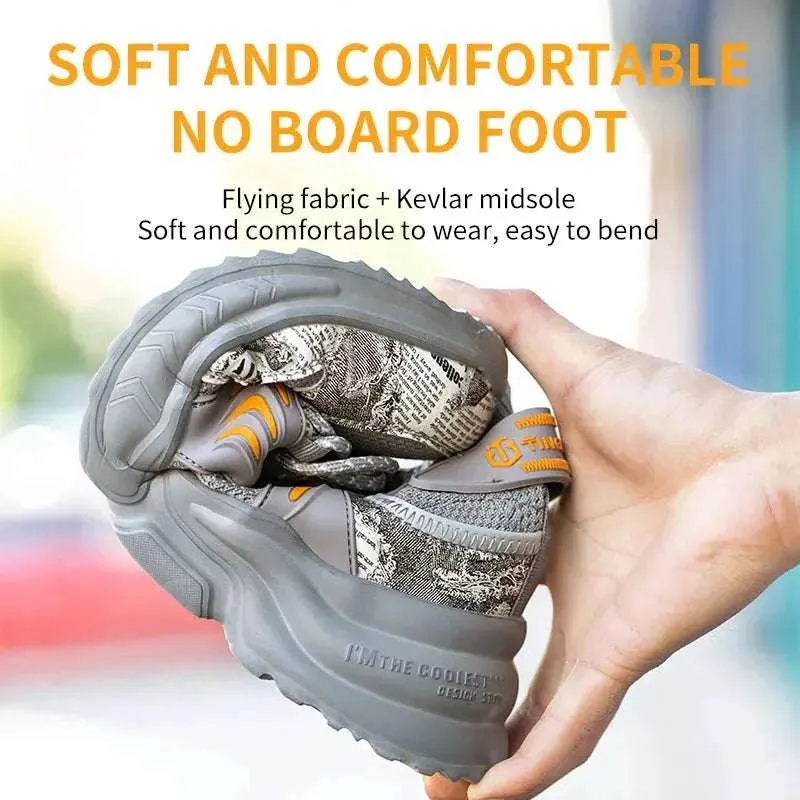 Luminous Steel Toe Work Sneakers – Anti-Slip, Comfortable Safety Footwear