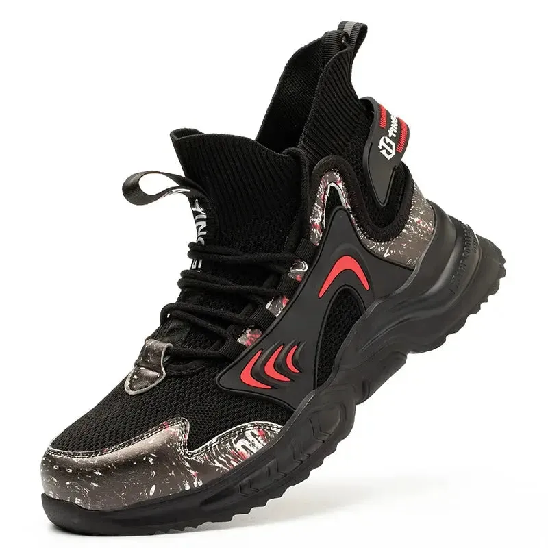 Luminous Steel Toe Work Sneakers – Anti-Slip, Comfortable Safety Footwear