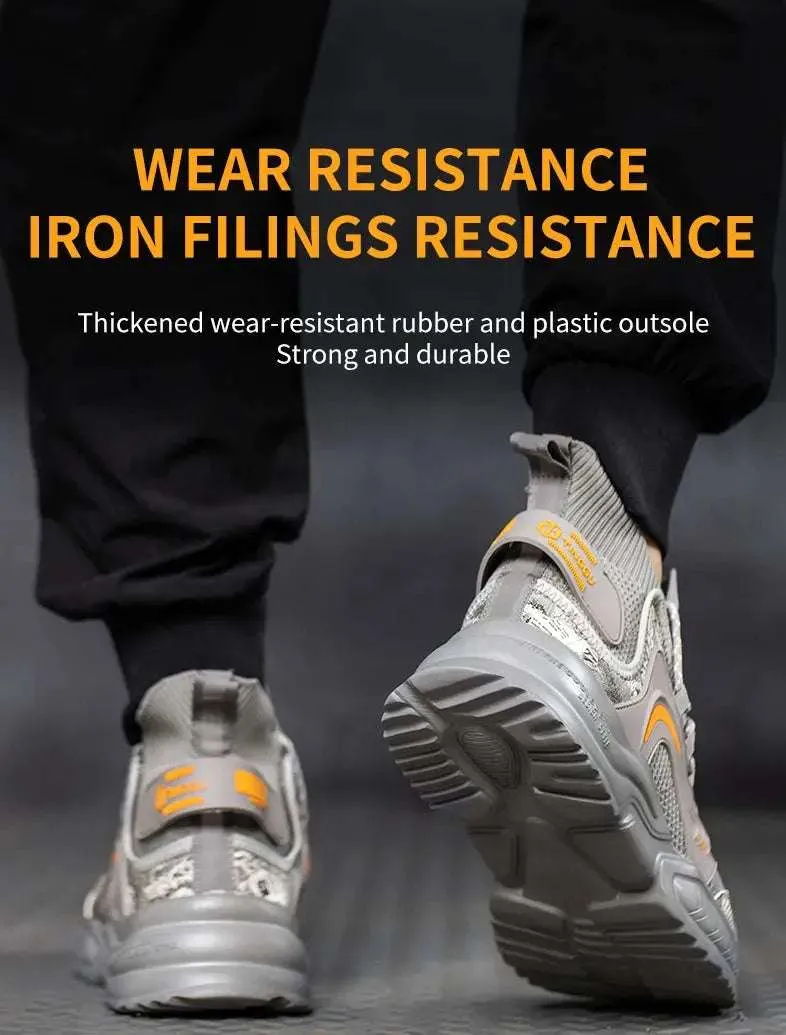 Luminous Steel Toe Work Sneakers – Anti-Slip, Comfortable Safety Footwear