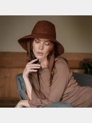 MEG Jute Straw Hat In Burnt Sienna